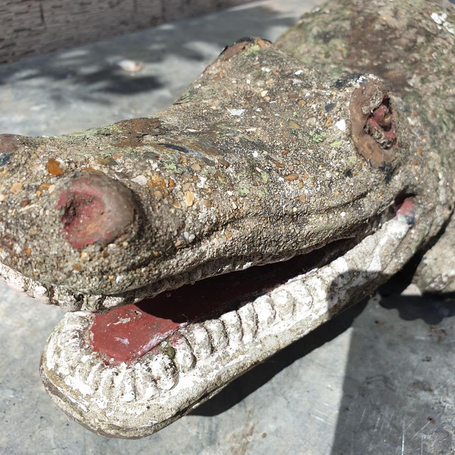 A Painted Crocodile Statue