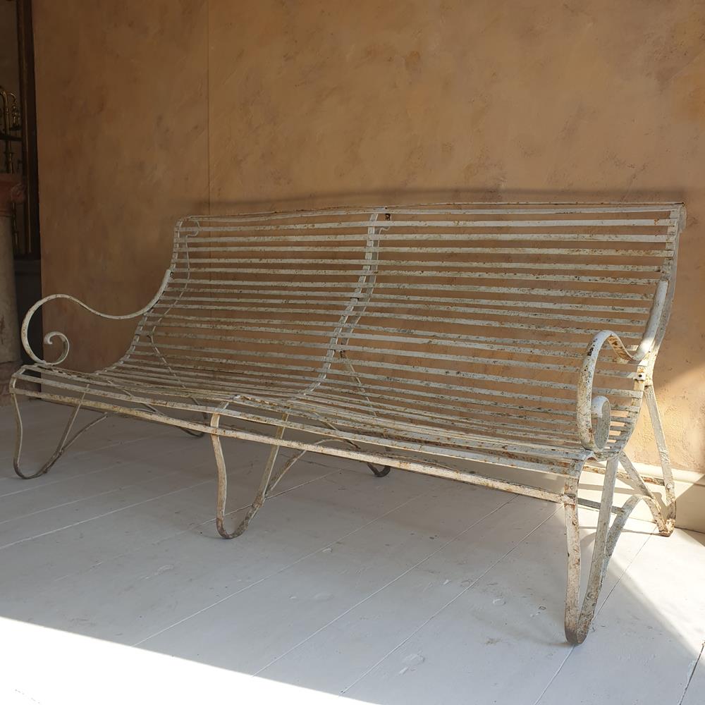 High Back Edwardian Iron Bench