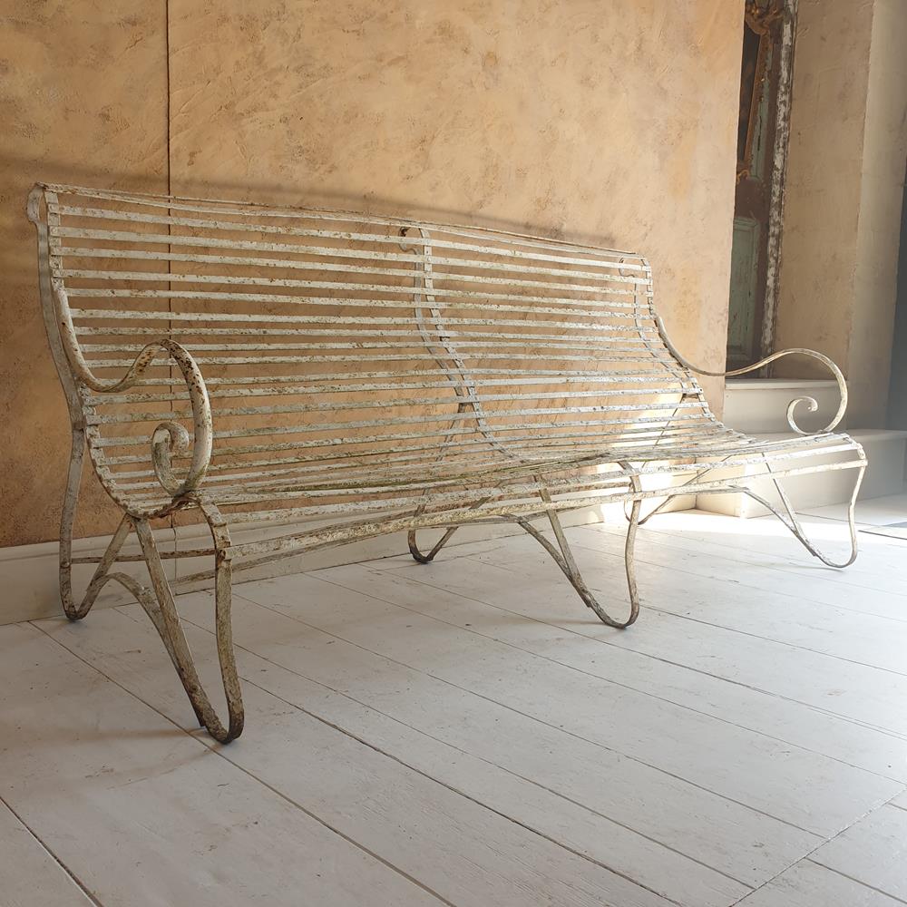 High Back Edwardian Iron Bench