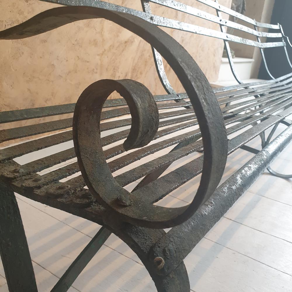 Wrought Iron Scrolled Bench