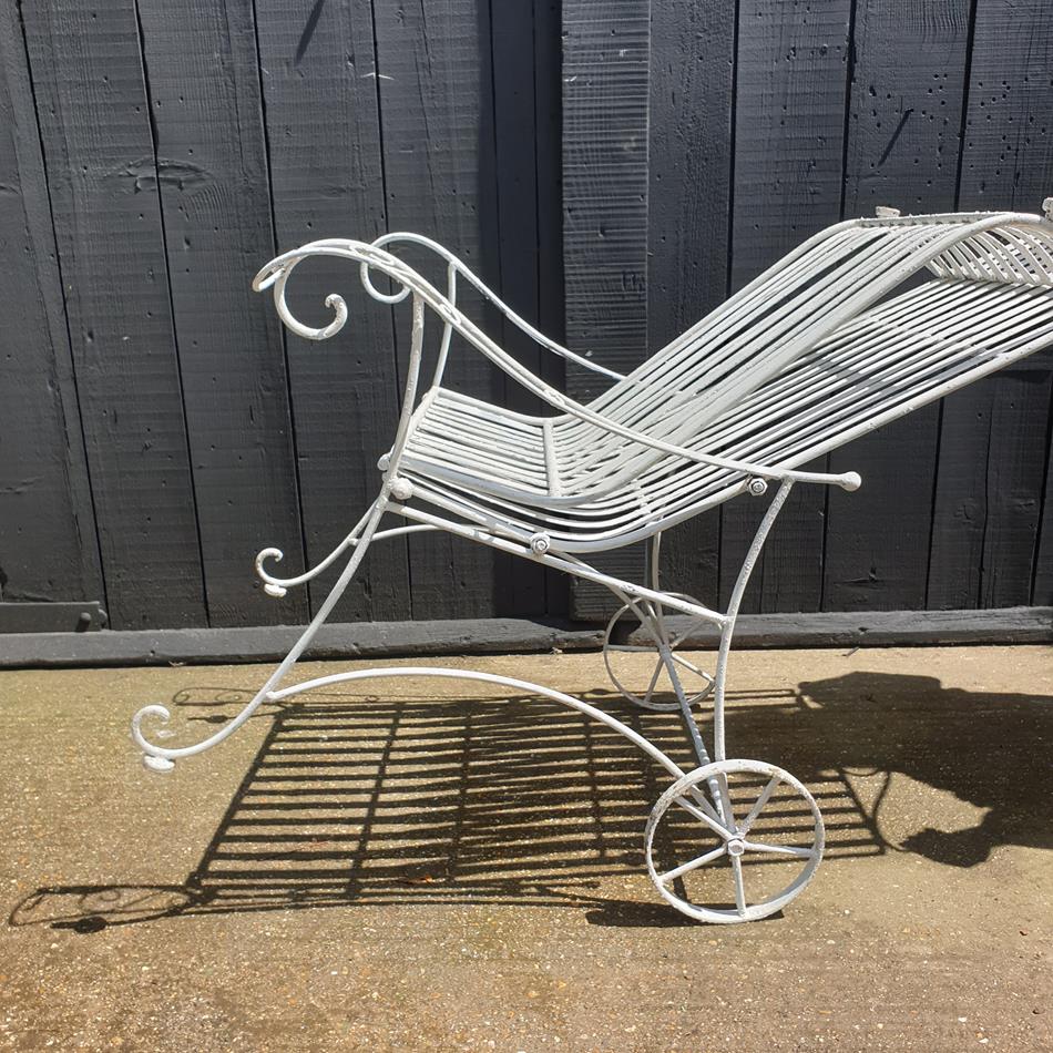 A Pair Of Painted Iron Sun Loungers