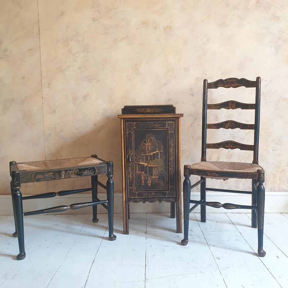An Edwardian Chinoiserie Bedroom Suite