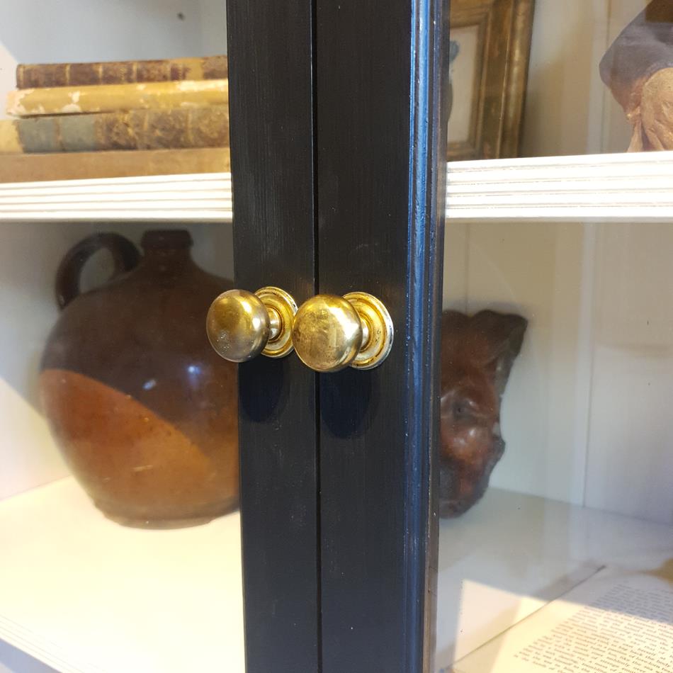 A 20th Century Ebonised Break Front Display Cabinet
