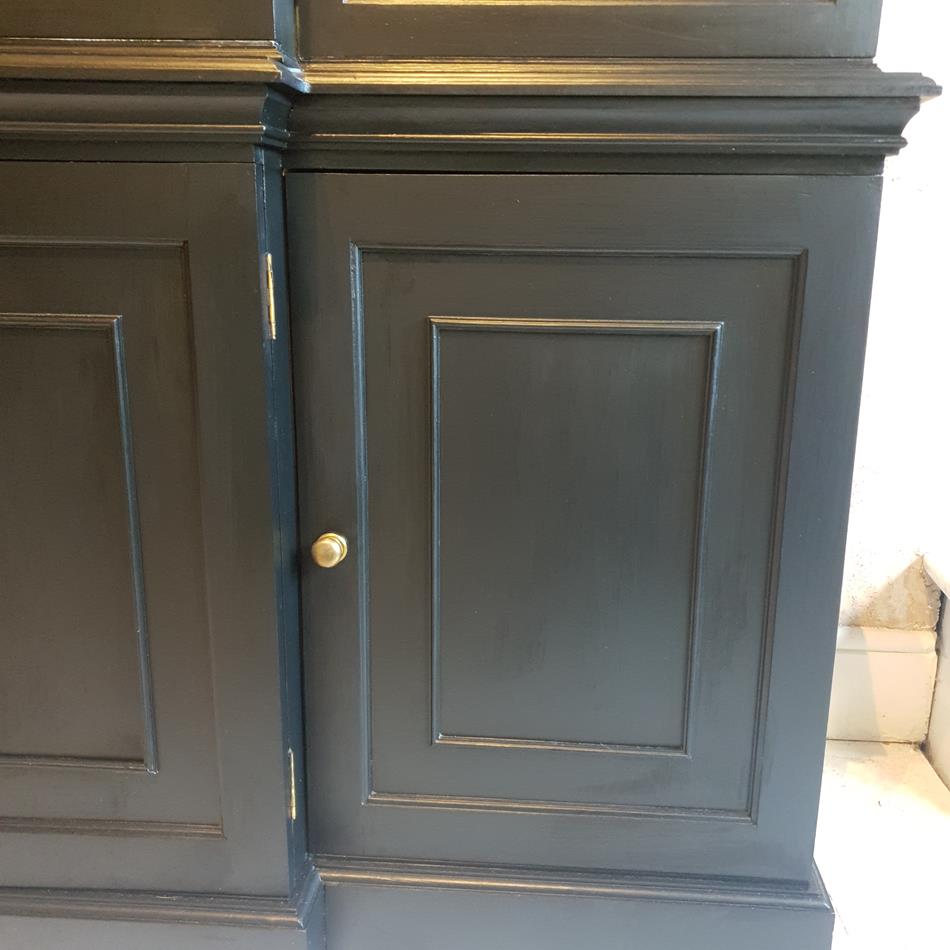 A 20th Century Ebonised Break Front Display Cabinet