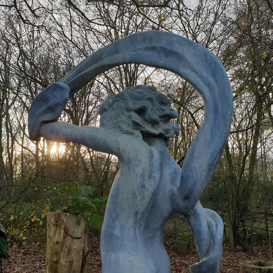 Lead Girl With Ribbon Sculpture