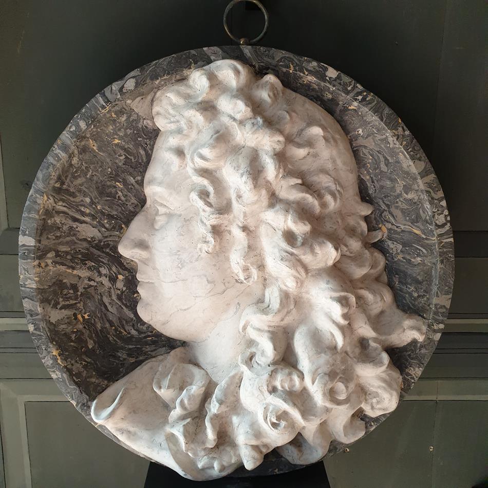 A Pair Of Scagliola Roundels