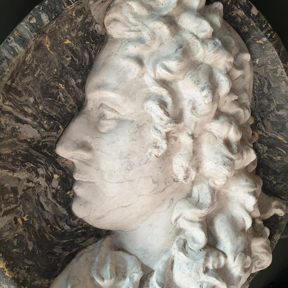 A Pair Of Scagliola Roundels