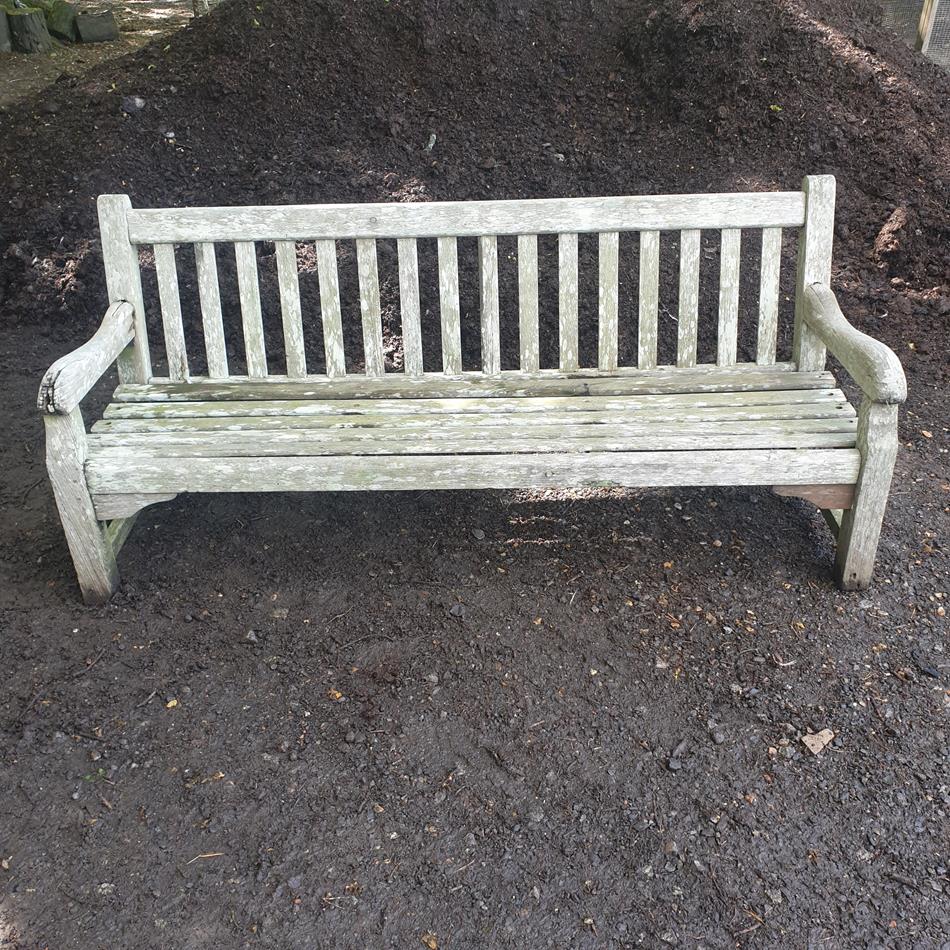 A Mid 20th Century Garden Teak Bench