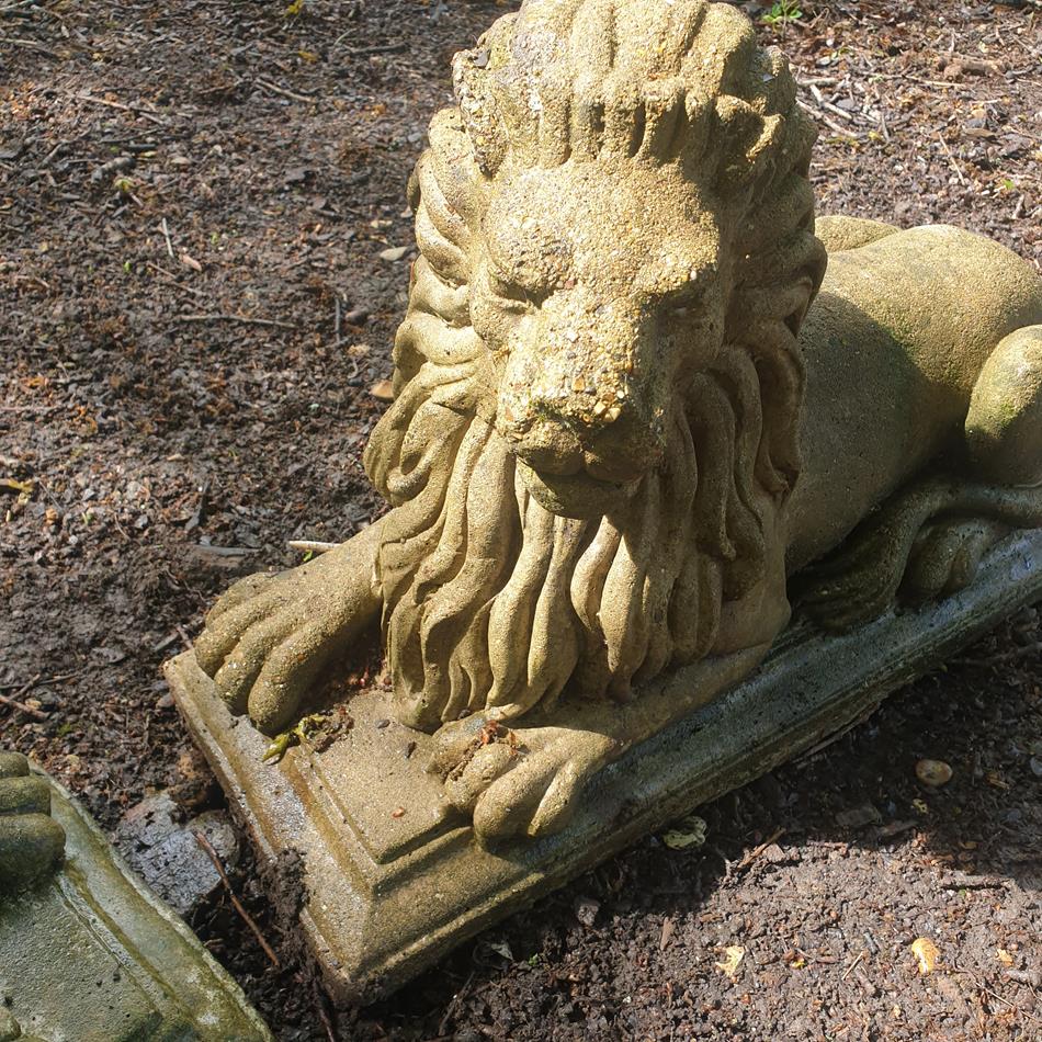 A Pair Of Recumbent Lions