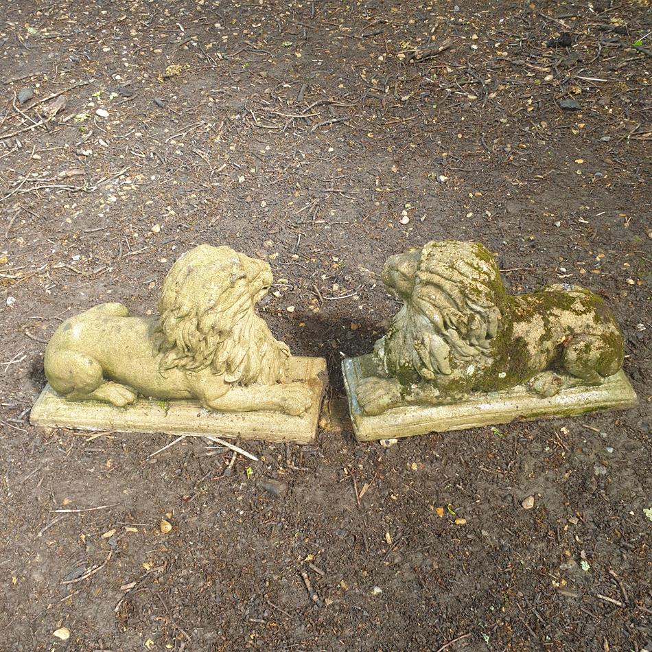 A Pair Of Recumbent Lions