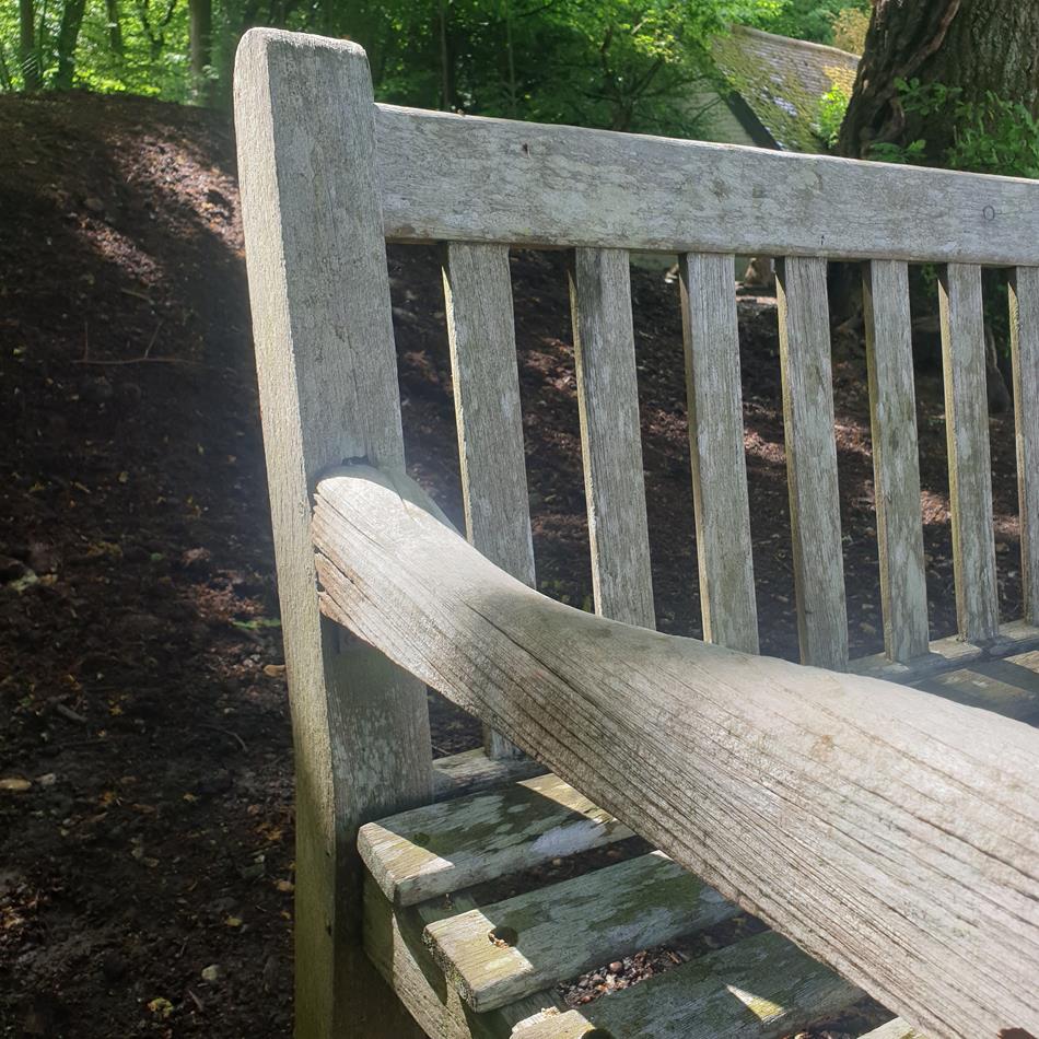A Mid 20th Century Garden Teak Bench