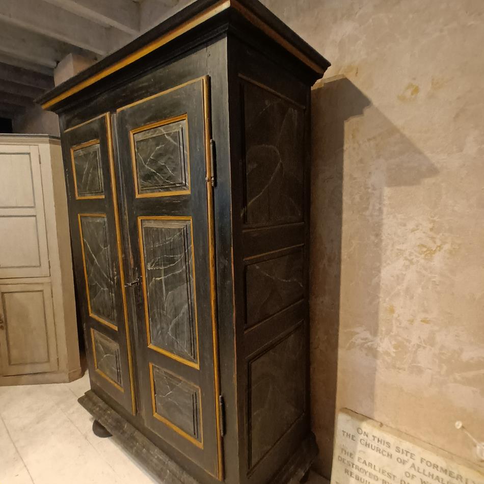 An 18th Century French Painted Walnut Armoire