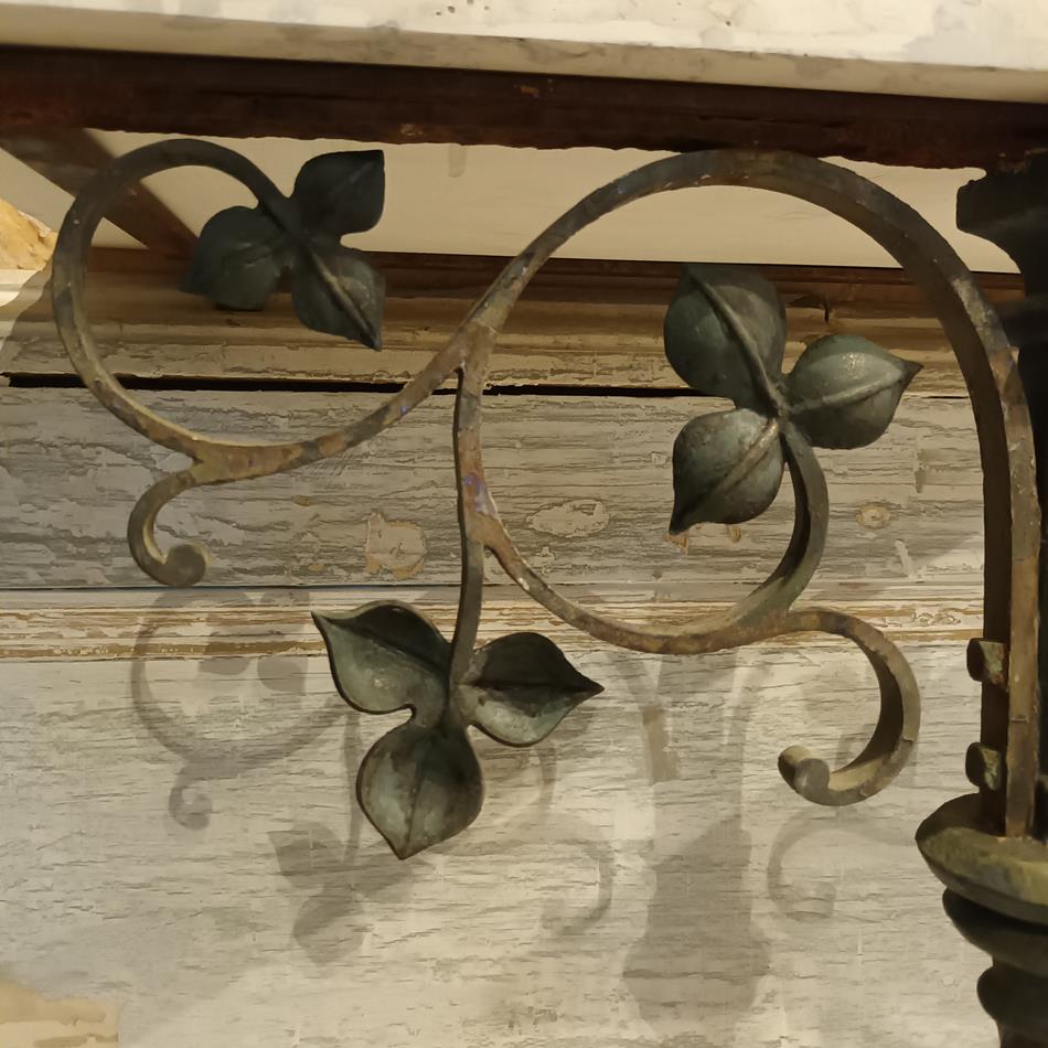 A Pair Of Bronze & Iron Tripod Console Tables