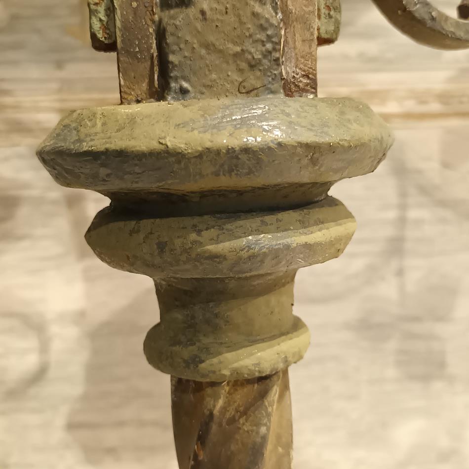 A Pair Of Bronze & Iron Tripod Console Tables