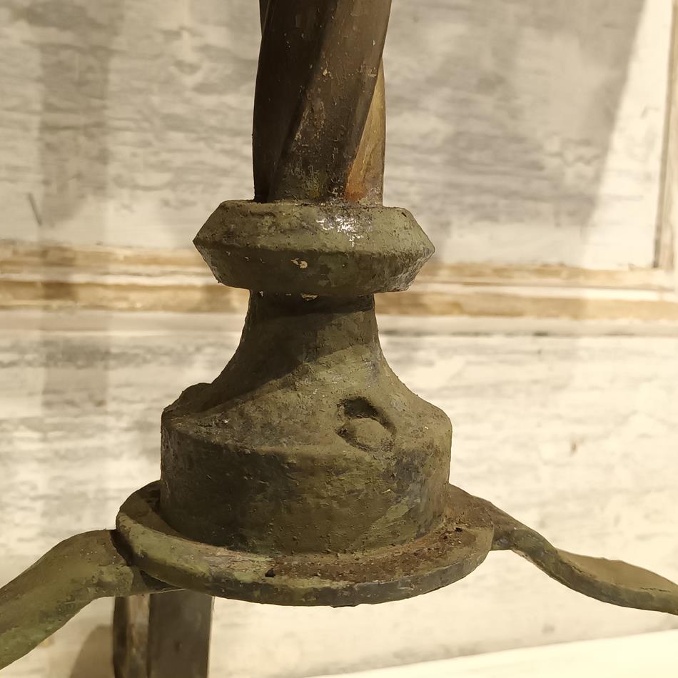 A Pair Of Bronze & Iron Tripod Console Tables