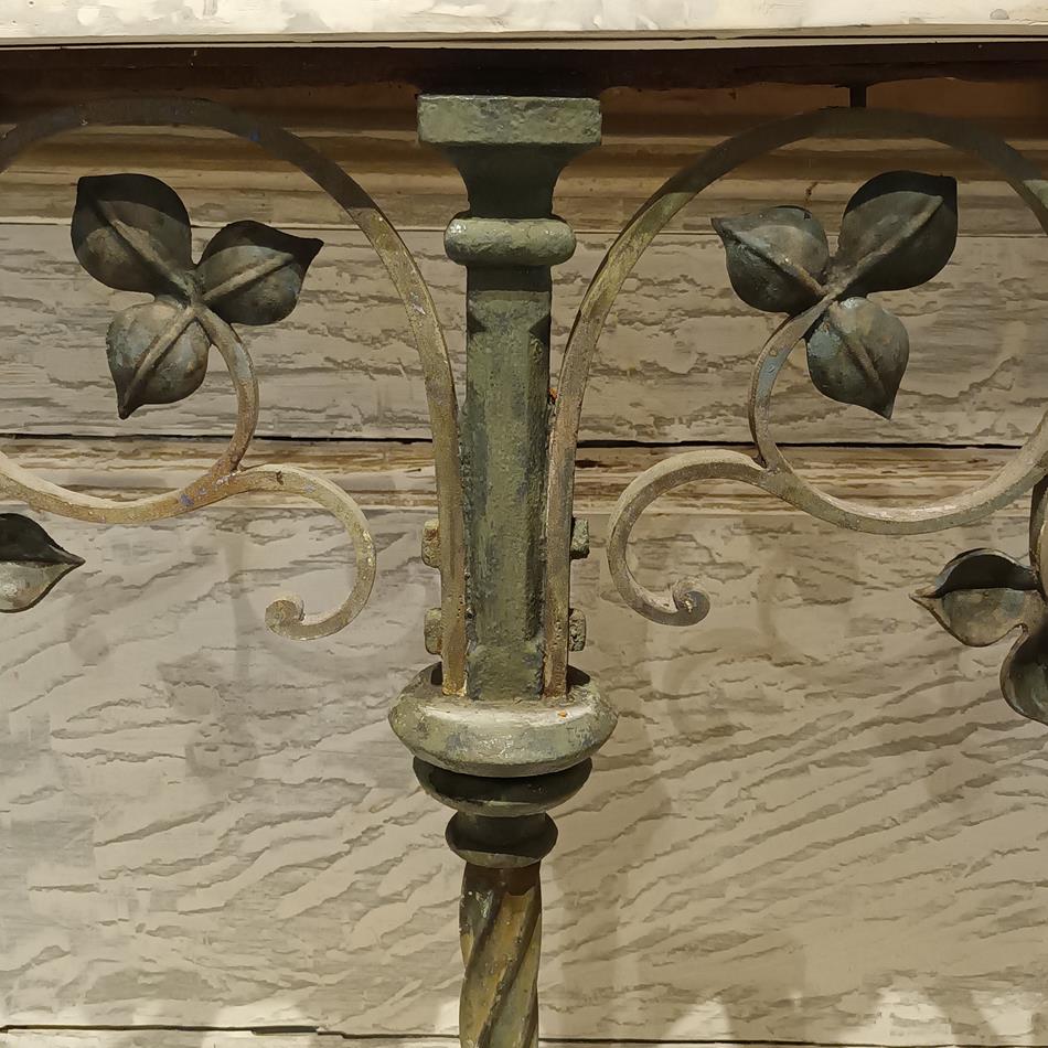A Bronze & Iron Tripod Console Table