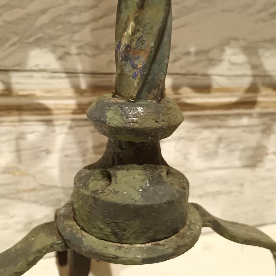 A Bronze & Iron Tripod Console Table