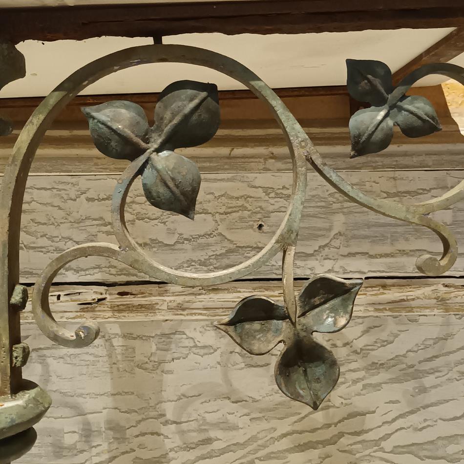 A Bronze & Iron Tripod Console Table