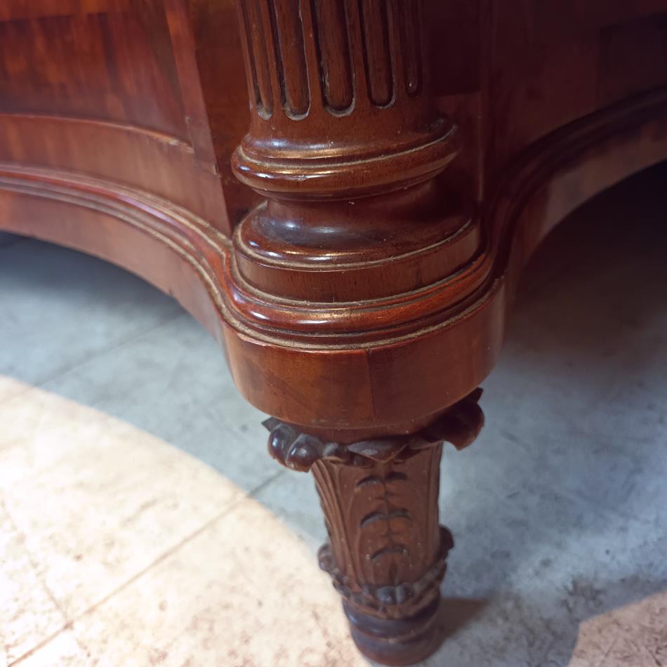 A Late 19th Century Serpentine Satinwood Commode