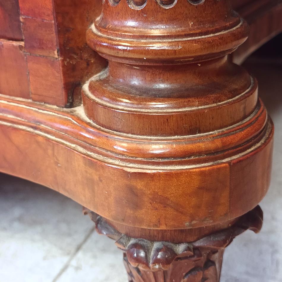 A Late 19th Century Serpentine Satinwood Commode