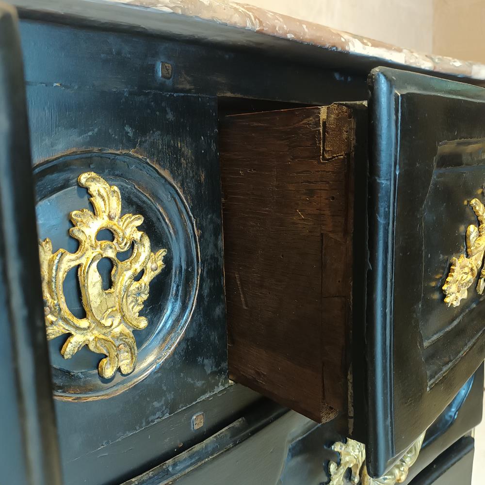 18th Century Marble Topped Chest Of Drawers