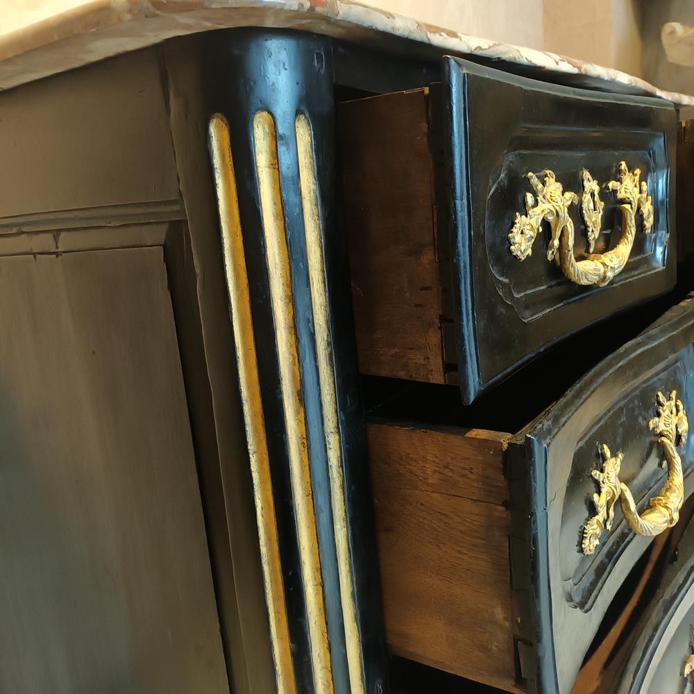18th Century Marble Topped Chest Of Drawers
