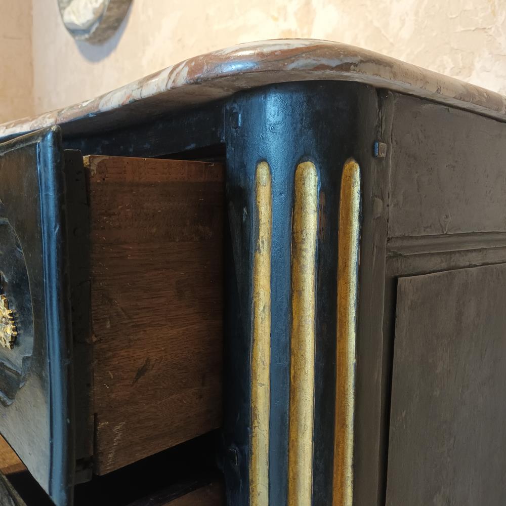 18th Century Marble Topped Chest Of Drawers