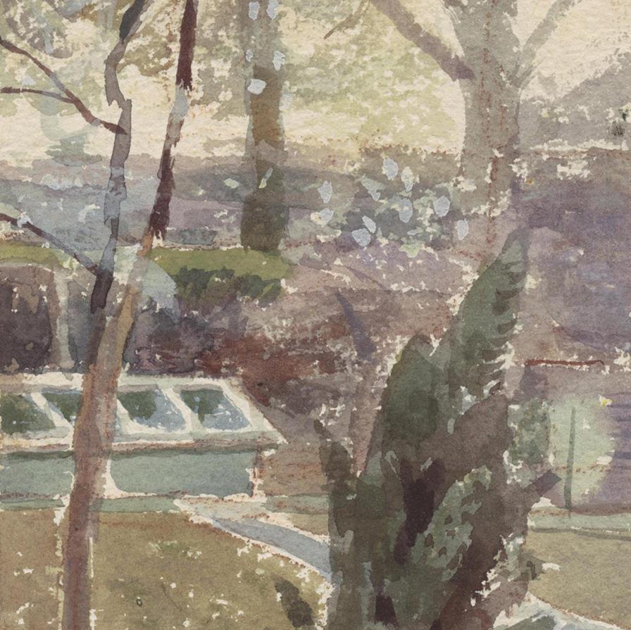 Strawberry Cottage Vegetable Garden, By Evelyn Dunbar