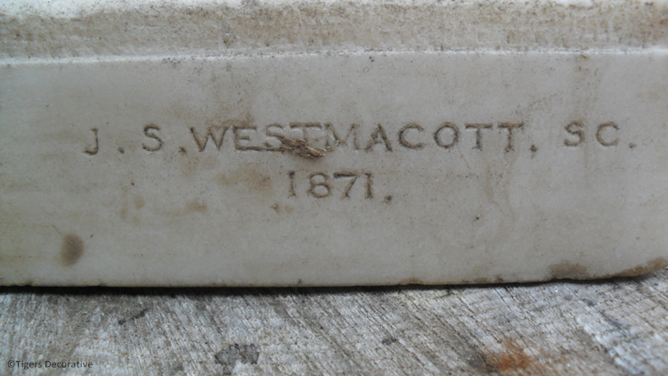 19th Century Marble Angel Sculpture Signed By J.S Westmacot