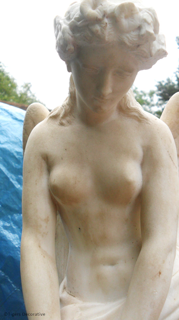 19th Century Marble Angel Sculpture Signed By J.S Westmacot