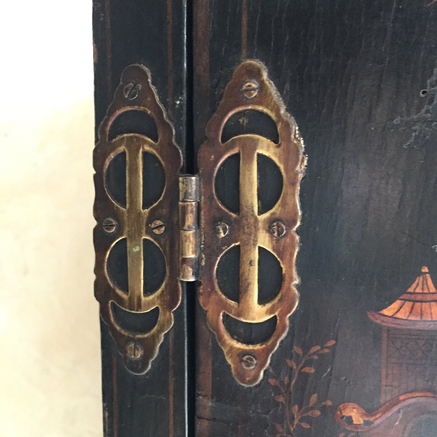 19th Century Chinoiserie Corner Cupboard