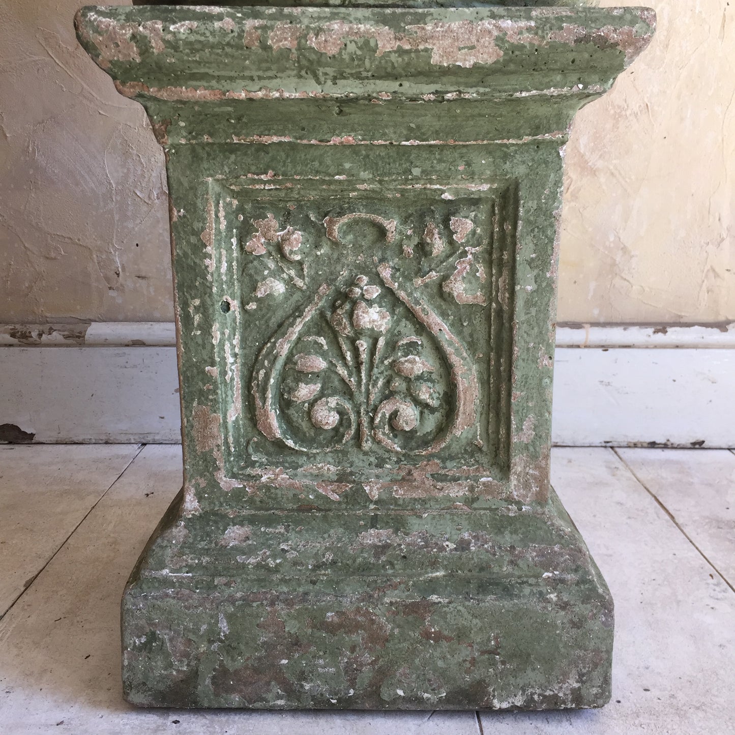 Painted Urn On Plinth