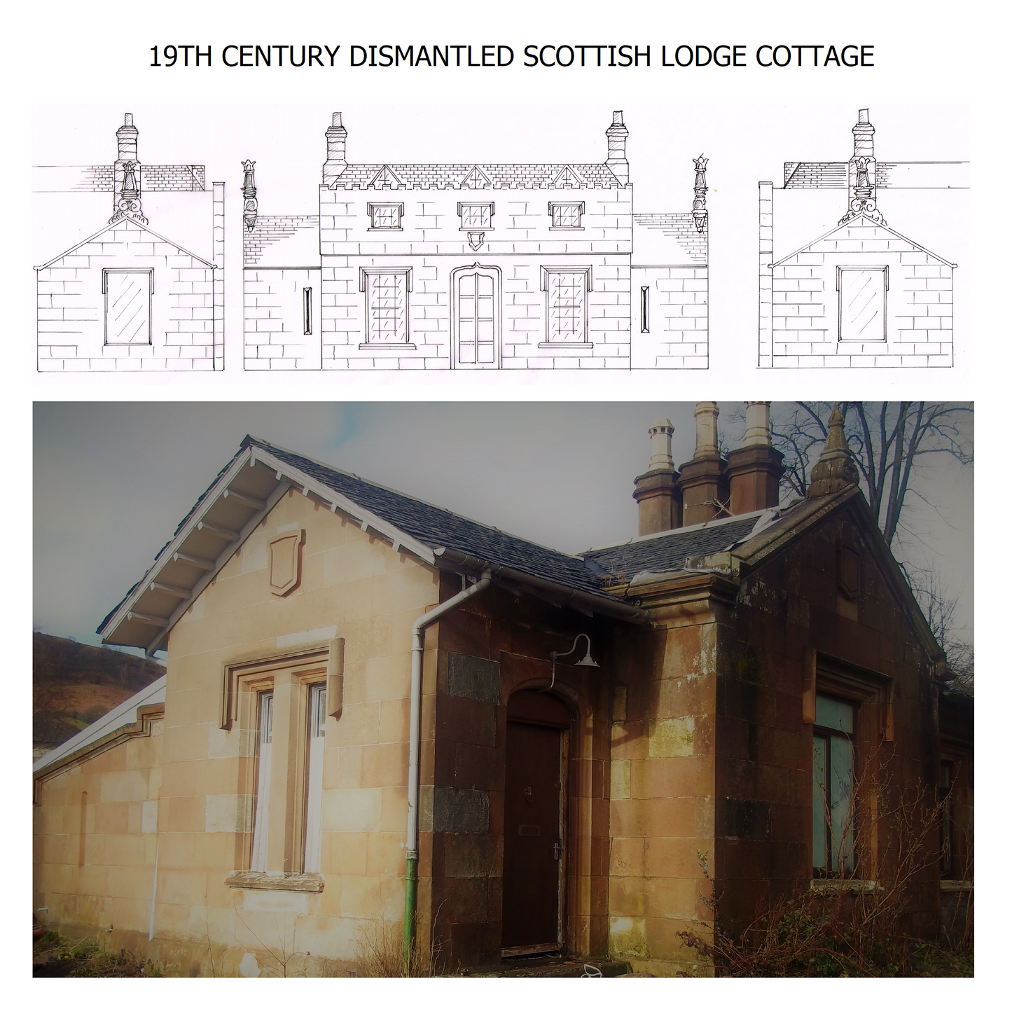 19th Century Dismantled Sandstone Cottage
