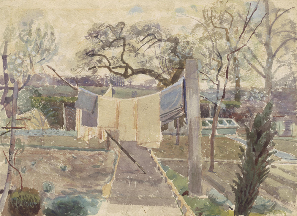 Strawberry Cottage Vegetable Garden, By Evelyn Dunbar