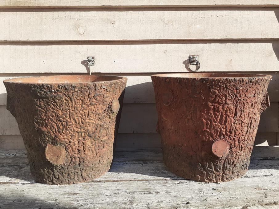 A Pair Of Faux Bois Planters
