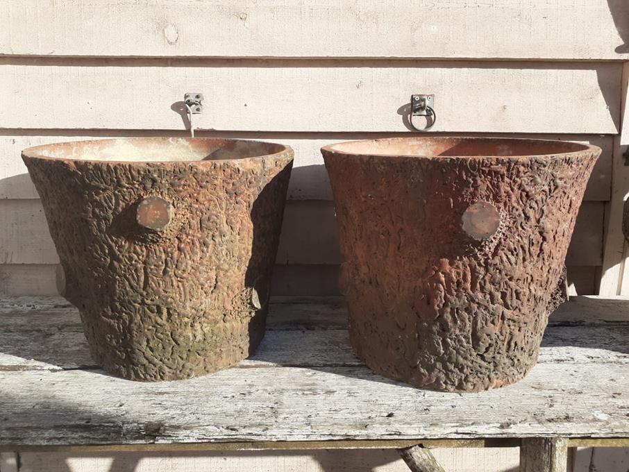 A Pair Of Faux Bois Planters