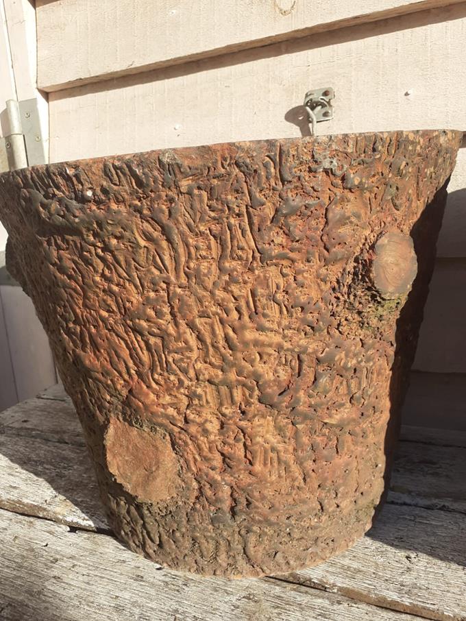 A Pair Of Faux Bois Planters
