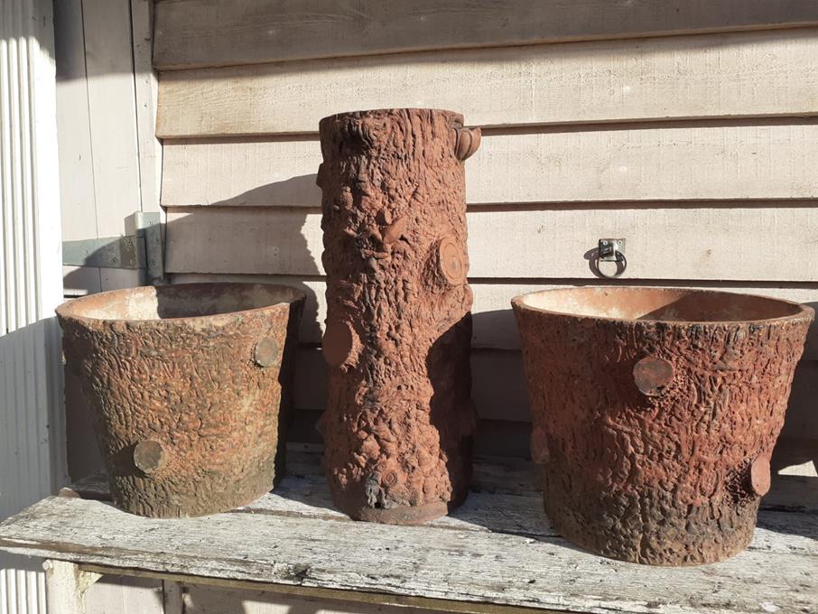 A Tall Faux Bois Planter