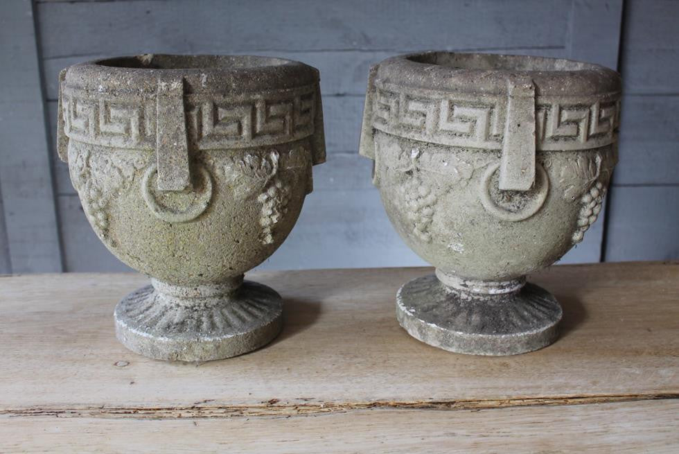 Pair Of Composition Urns