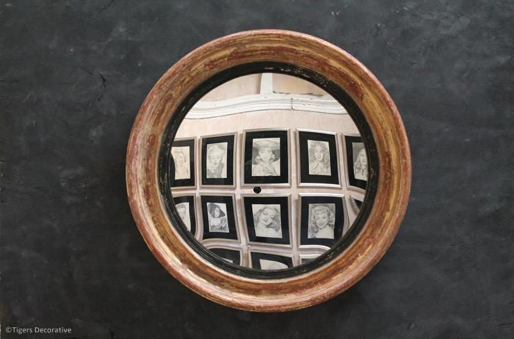 Late 19th Century Large Circular Convex Mirror