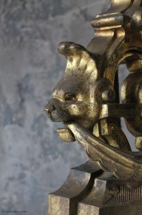 Pair Of 19th Century French Gilt Brass Chenets