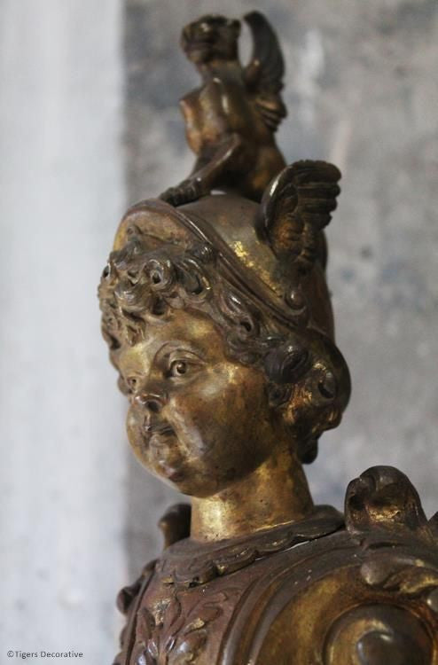 Pair Of 19th Century French Gilt Brass Chenets