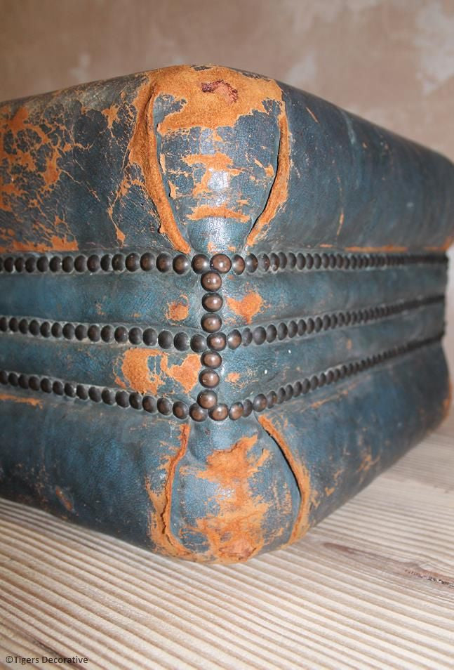 20th Century Leather Pouffe