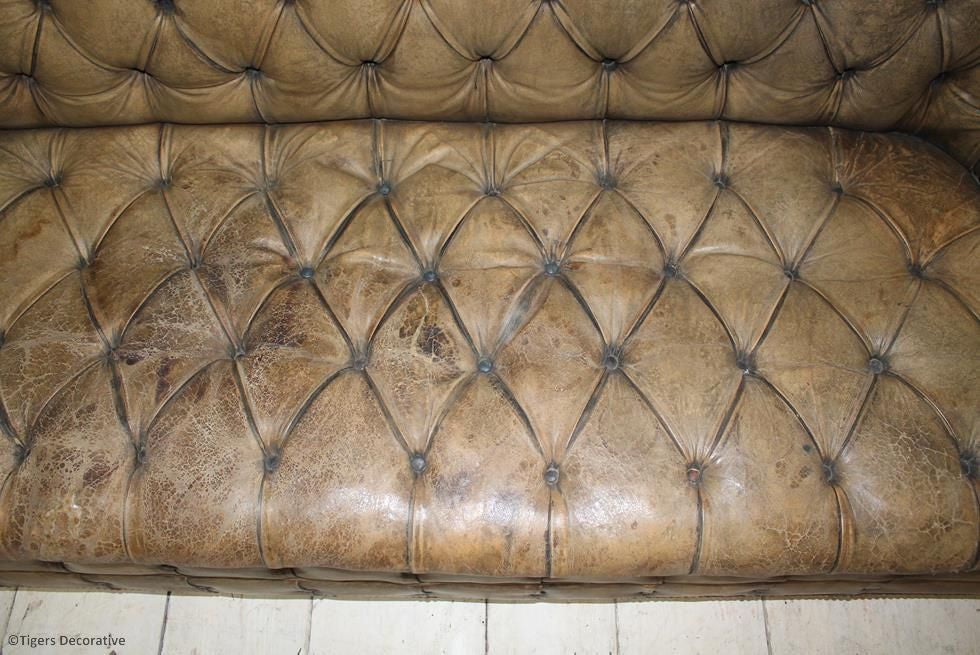 Mid 20th Century Leather Chesterfield Sofa