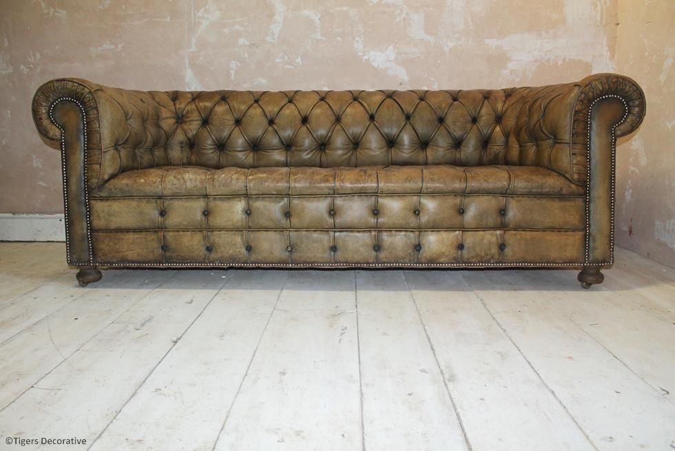 Mid 20th Century Leather Chesterfield Sofa