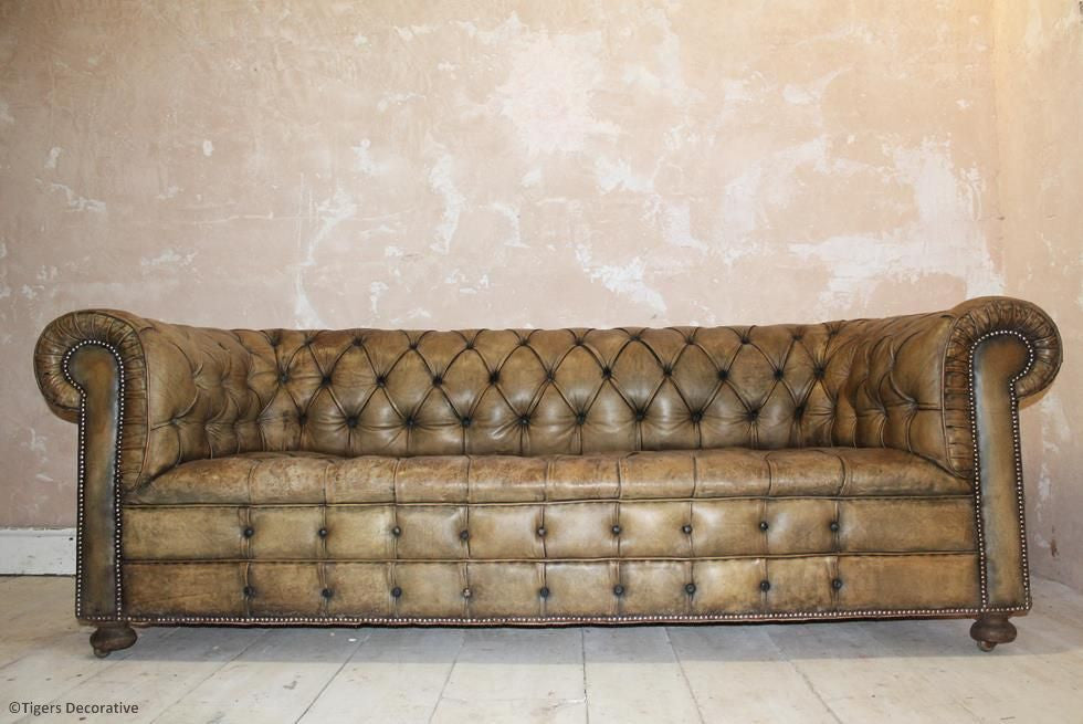 Mid 20th Century Leather Chesterfield Sofa