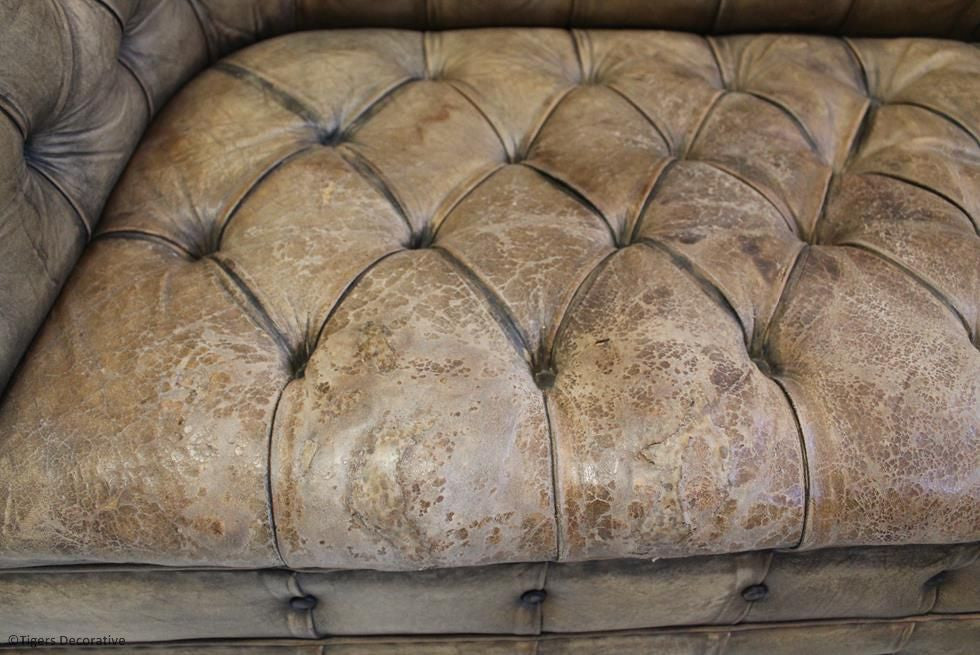 Mid 20th Century Leather Chesterfield Sofa