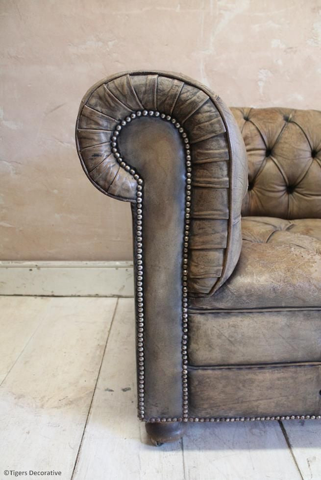Mid 20th Century Leather Chesterfield Sofa