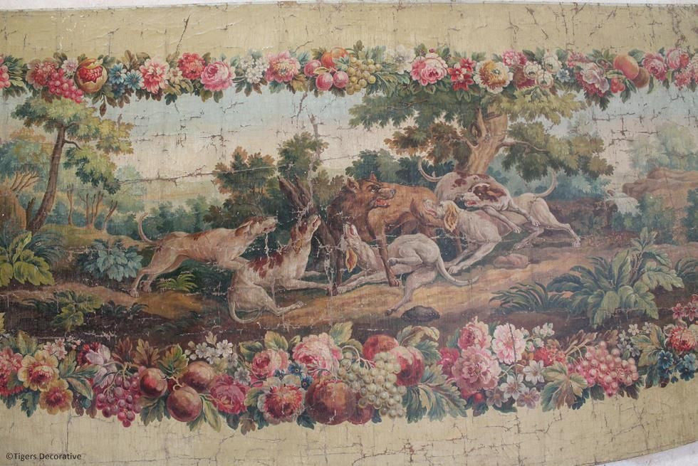 French Painted Canvas Panel