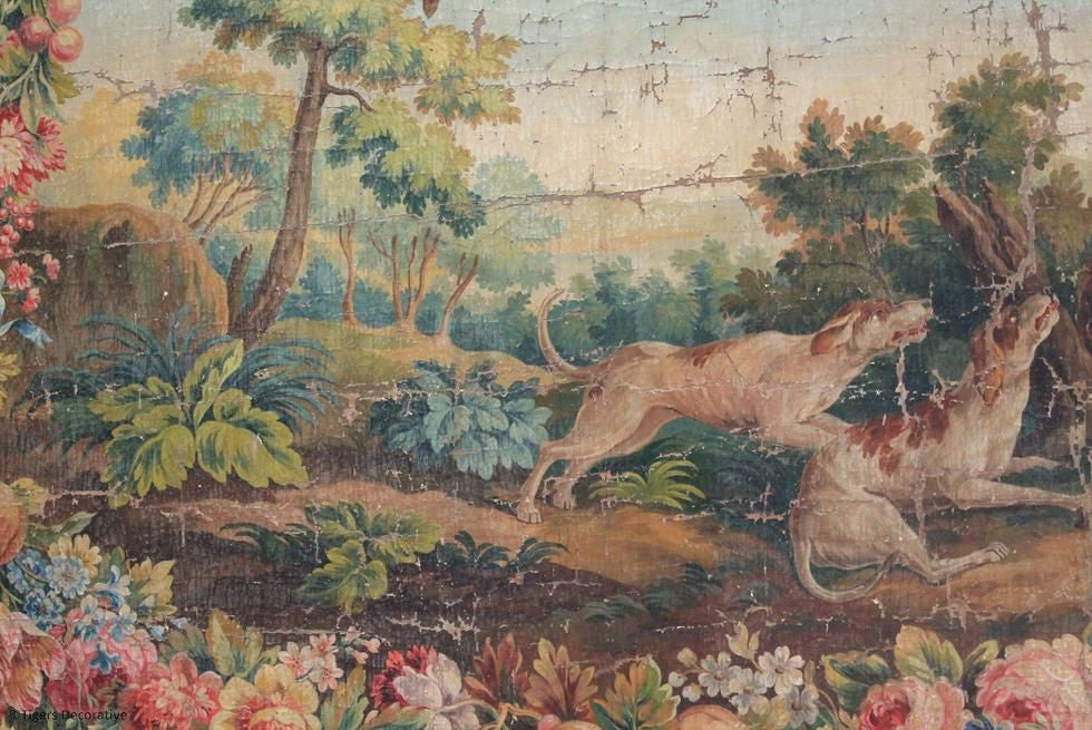 French Painted Canvas Panel